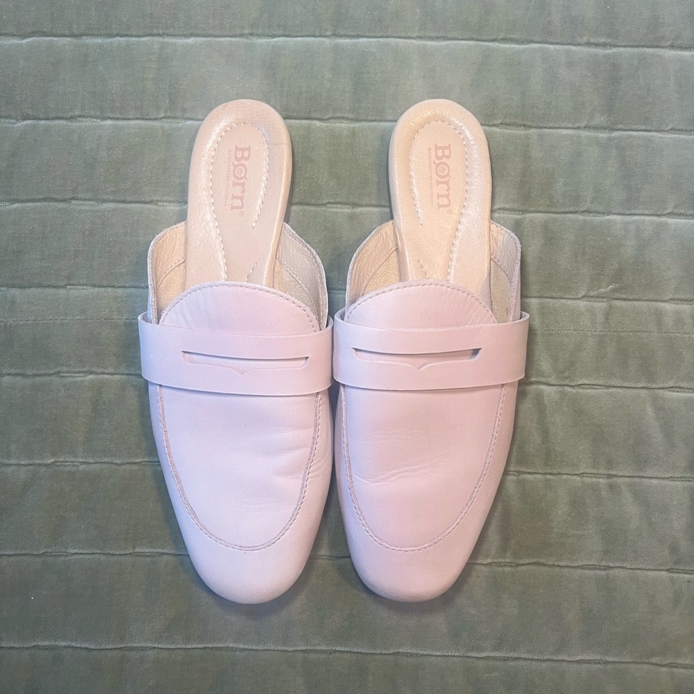 Born Cayo Pale Pink Slide Loafer Size 8